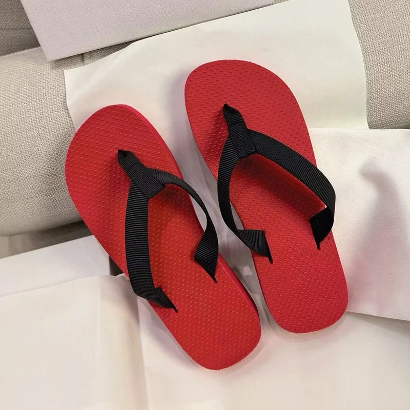 Hot Sales Flip-Flops Split Toe Flat Slippers Women Summer Slides Thick Sole Lightweight Casual Shoes Outdoor Holiday Beach Shoes